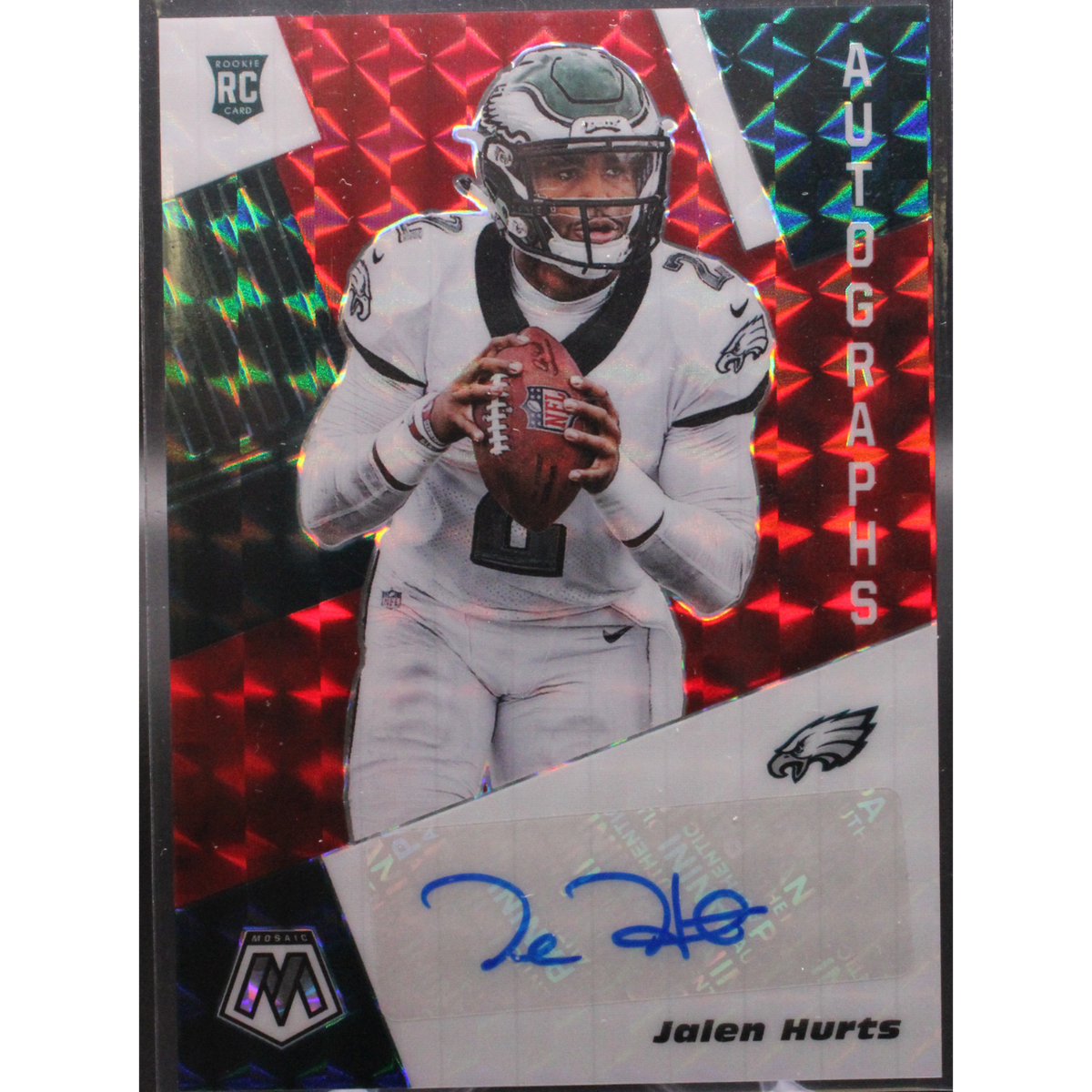 Sports Panini 2020 Panini Mosaic Football - Jalen Hurts Ra22 - Red Choice Auto