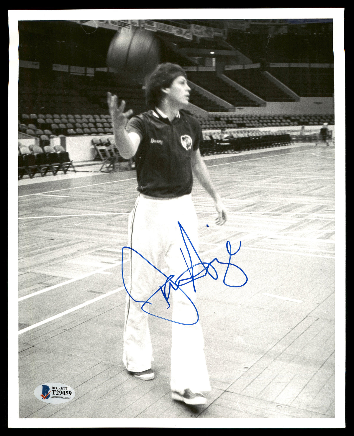 Danny Ange Autographed 8X10 Photo Boston Celtics Vintage Beckett Bas #T29059