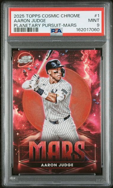 Baseball Topps Aaron Judge 2025 Topps Cosmic Chrome Planetary Pursuit Mars PSA 9