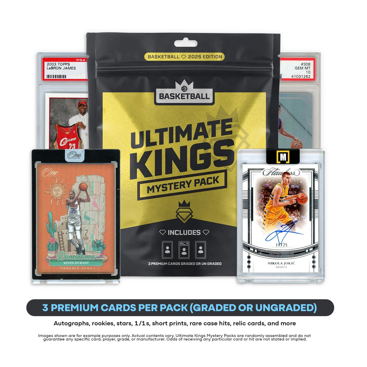 Pokémon Panini Ultimate Kings - NBA Basketball Mystery Pack (3) Premium Cards Value $250-$2500+