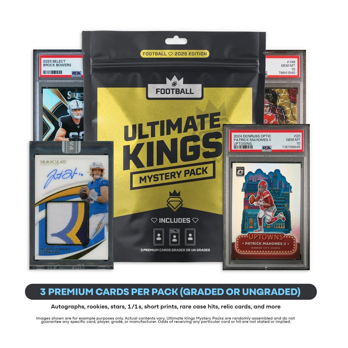 Pokémon Panini Ultimate Kings - NFL Football Mystery Pack (3) Premium Cards Value $250-$2500+