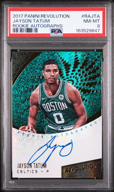 Basketball Panini Jayson Tatum 2017 Panini Revolution Rookie Autographs #Rajta PSA 8