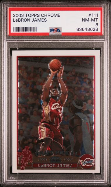 Basketball Topps Lebron James 2003 Topps Chrome Rookie Card PSA 8