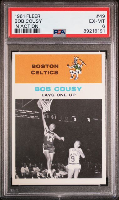 Basketball Bob Cousy In Action 1961 Fleer #49 PSA 6