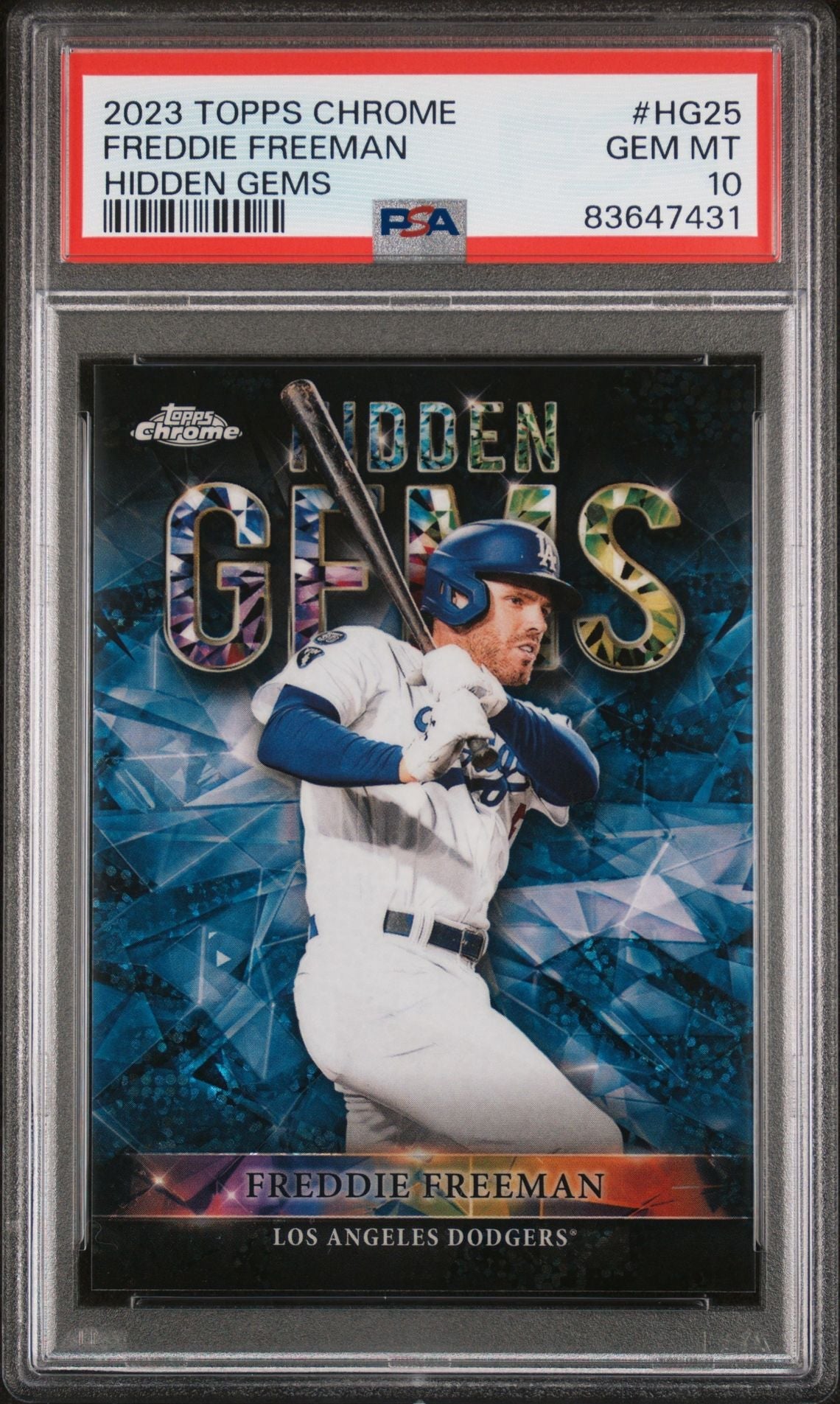 Baseball Topps Freddie Freeman 2023 Topps Chrome Hidden Gems SSP PSA 10