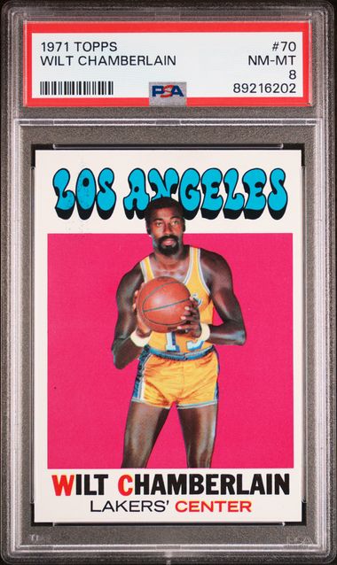 Basketball Topps Wilt Chamberlain 1971 Topps #70 PSA 8