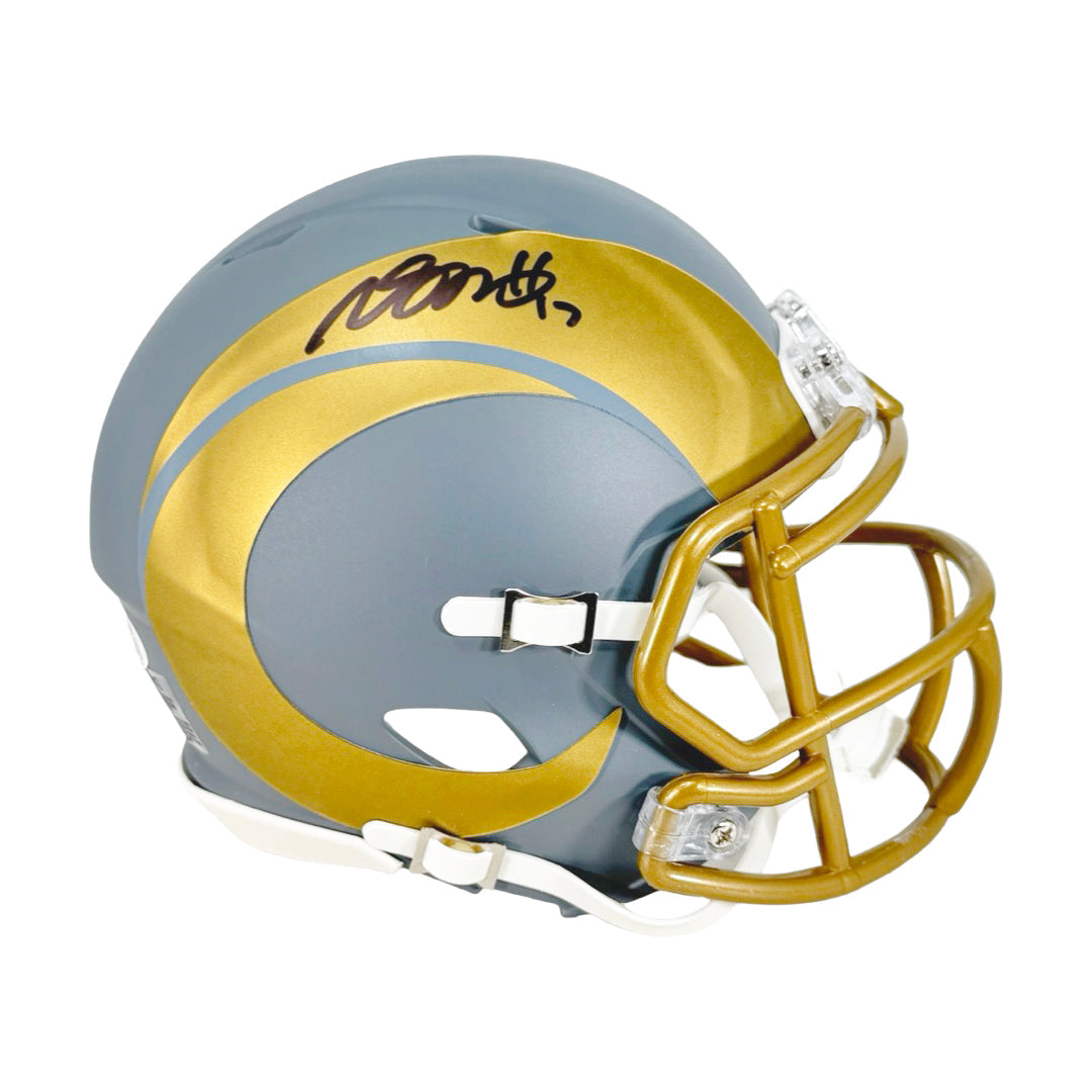 Davante Adams Signed Los Angeles Rams Slate Alternate Speed Mini Football Helmet (Jsa)