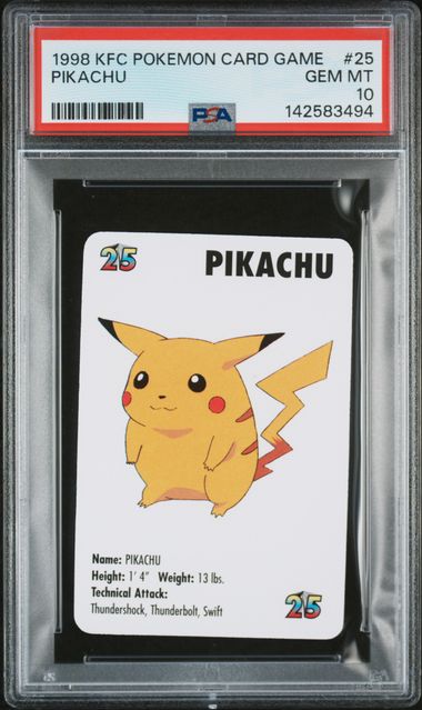 Pokémon PSA 10 Pikachu 1998 Kfc Pokemon Card Game