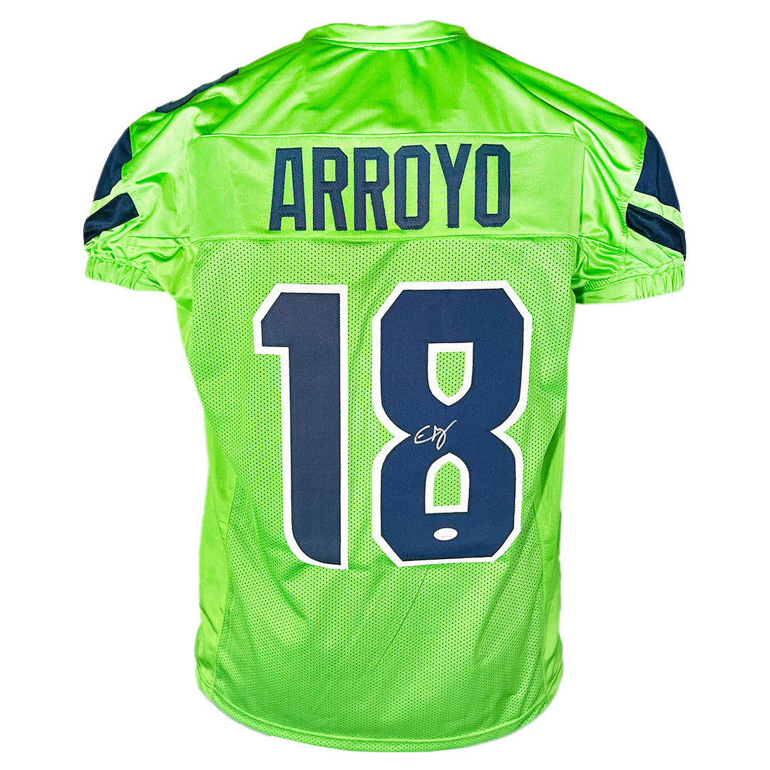 Elijah Arroyo Signed Seattle Green Game Style Football Jersey (Jsa)