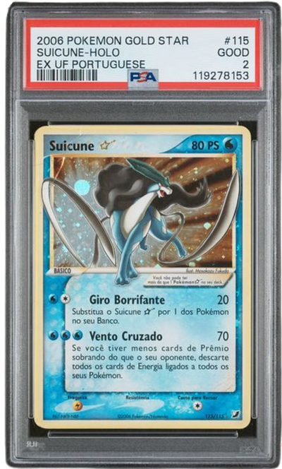 Pokémon PSA 2 Suicune-Holo EX Uf Portuguese