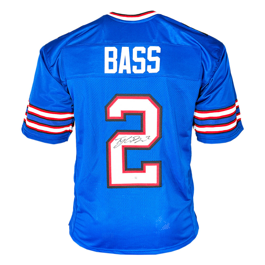 Tyler Bass Signed Buffalo Blue Football Jersey (Jsa)