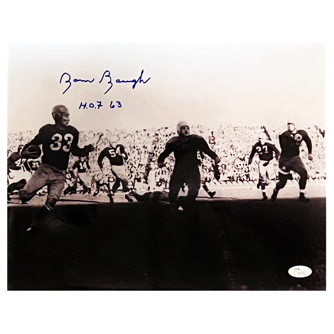 Sammy Baugh Signed Hof 63 Inscription Pose 2 Football 11X14 Photo (Jsa)