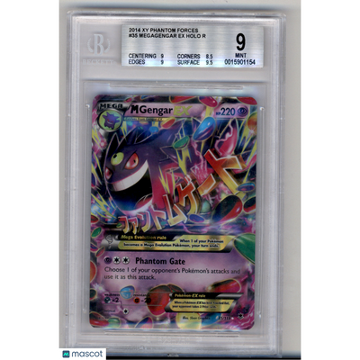 Pokémon 2014 Pokemon XY Phantom Forces Mgengar EX Holo R #35 BGS 9