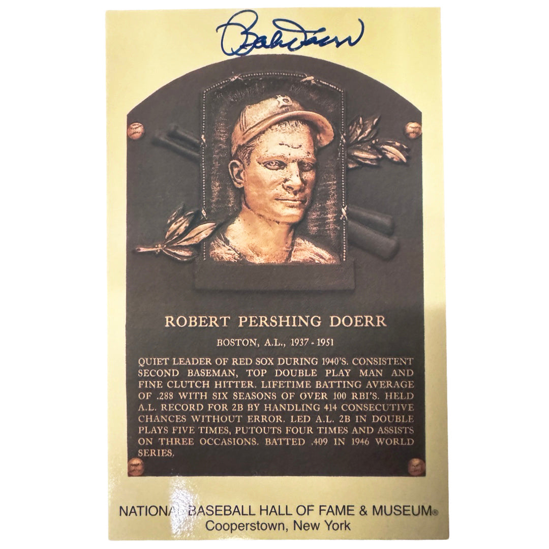 Bobby Doerr Signed Hof Plaque Card (Jsa)