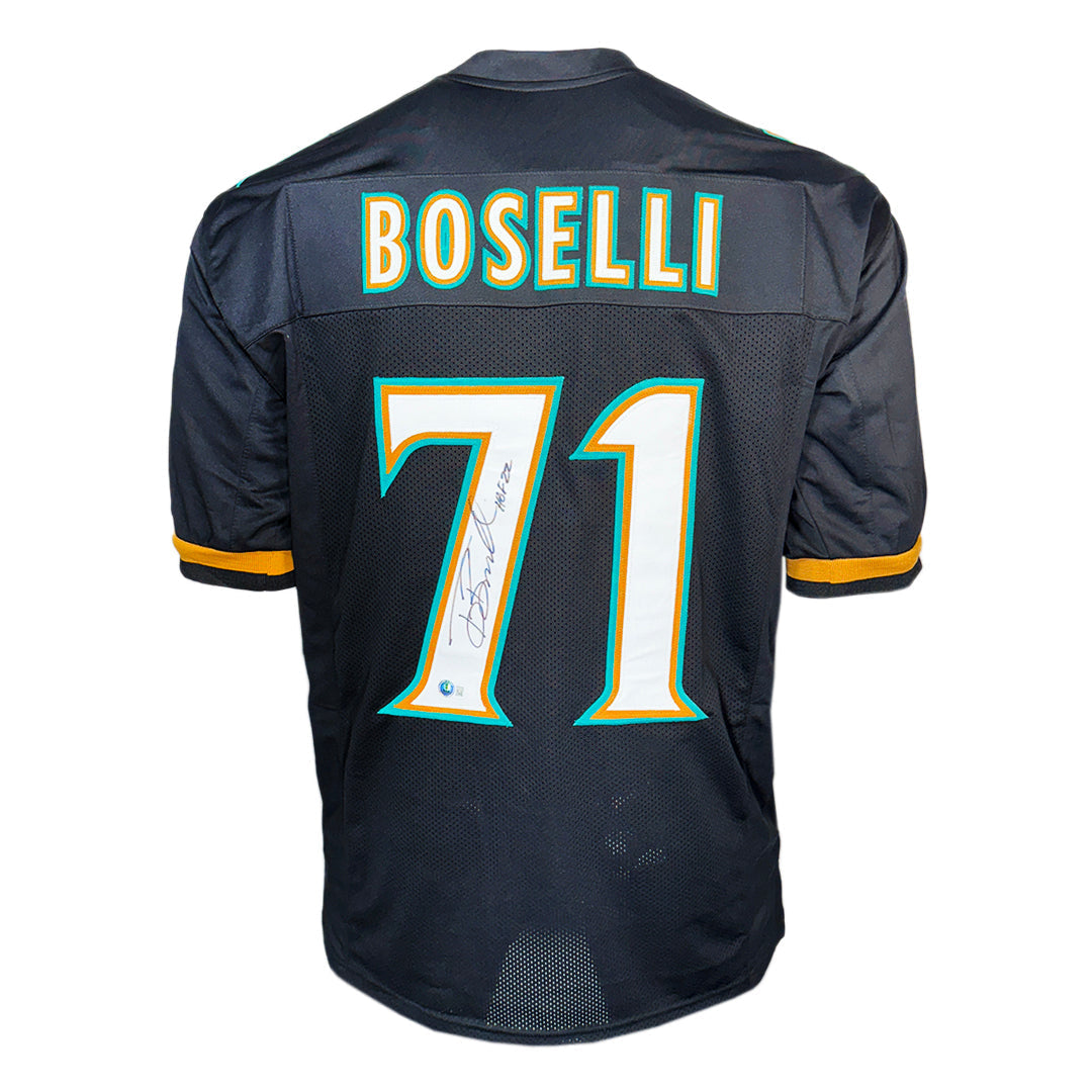 Tony Boselli Signed Hof 22 Inscription Jacksonville Black Football Jersey (Jsa)