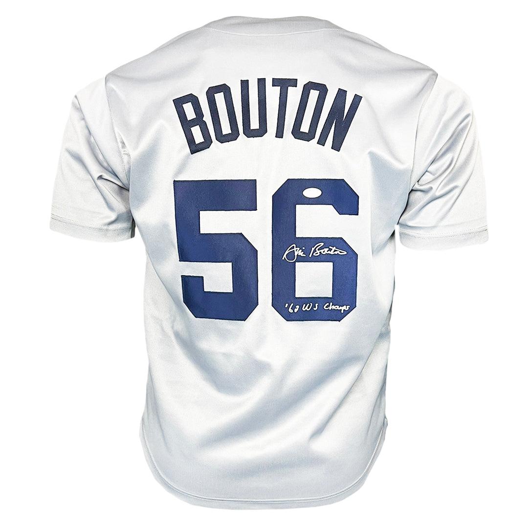 Jim Bouton Signed 62 Ws Champs Inscription New York Grey Baseball Jersey (Jsa)