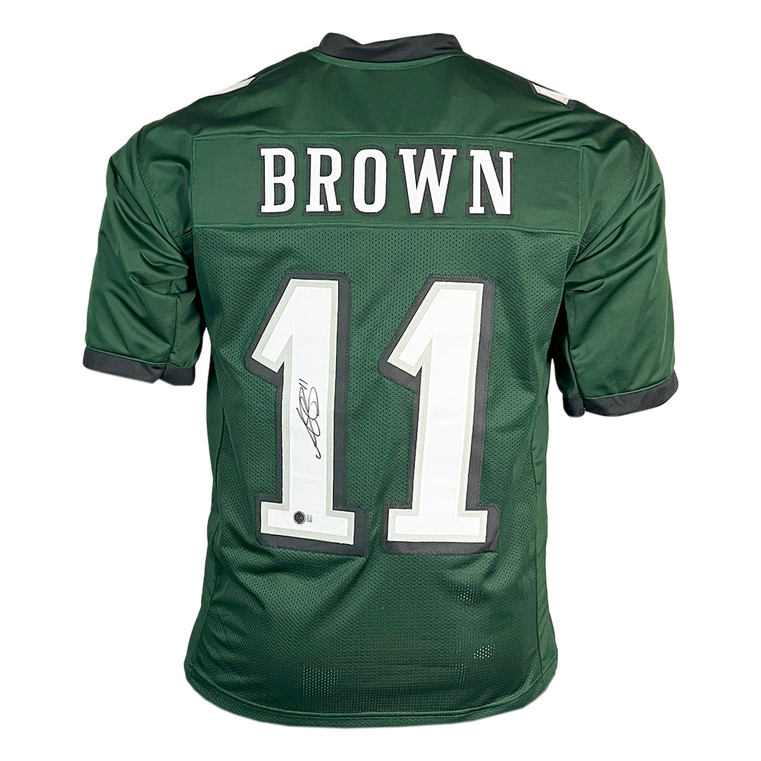 Aj Brown Signed Philadelphia Green Football Jersey (Beckett)