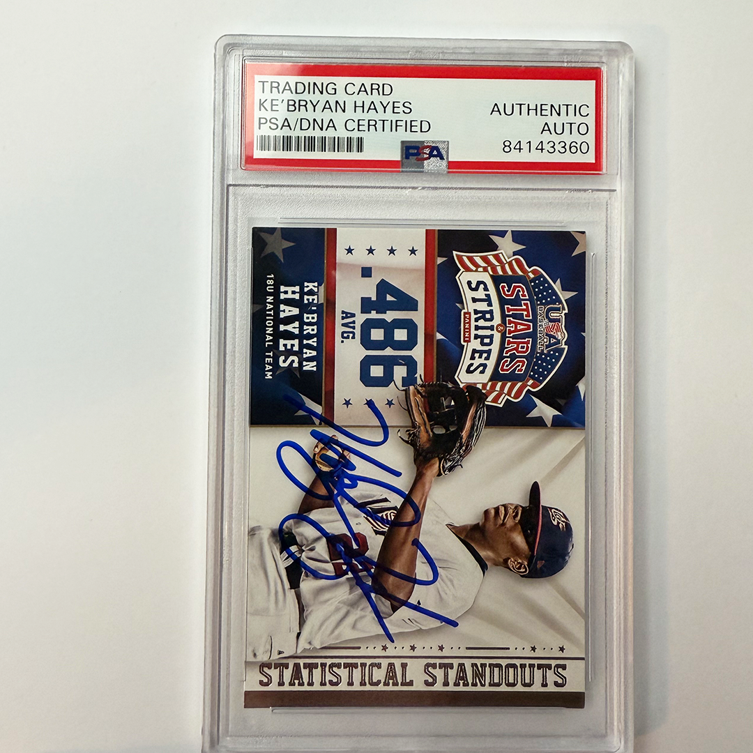 Ke'bryan Hayes Signed 2015 Panini Stars Stripes U18 #7 PSA Auto Authentic