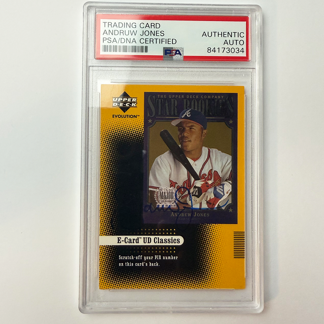 Andruw Jones Signed 2001 Upperdeck Ecard Ud Classics #Ec7 PSA Auto Authentic