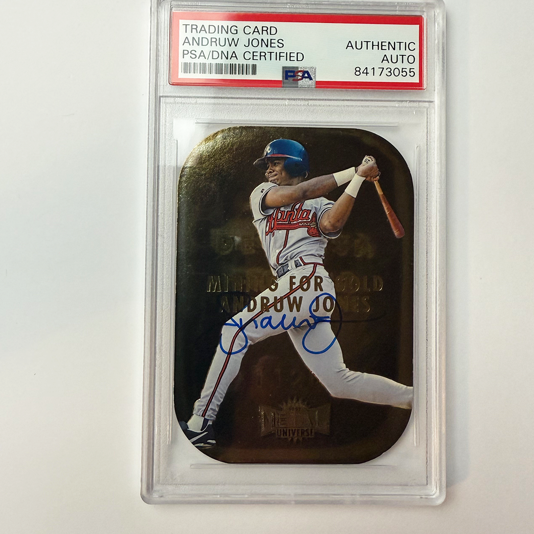 Andruw Jones Signed 1997 Metal Mining For Gold #6 PSA Auto Authentic
