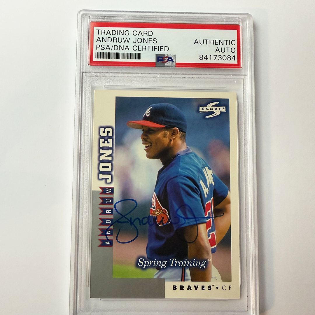 Andruw Jones Signed 1998 Score #Rt266 PSA Auto Authentic