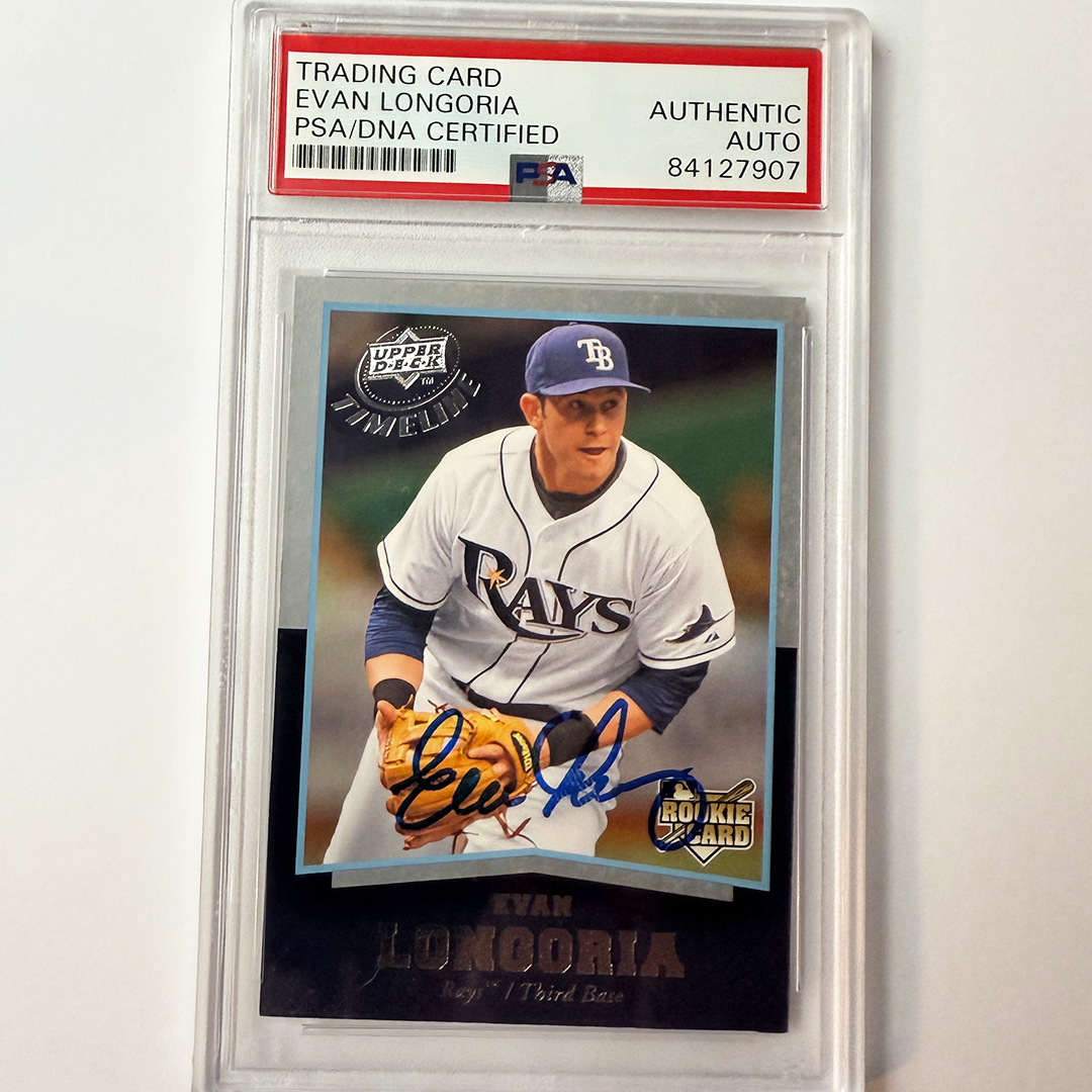Evan Longoria Signed 2008 Upperdeck Timeline Rookie #65 PSA Auto Authentic