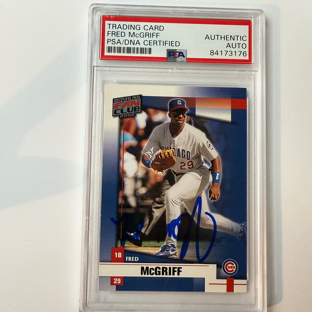 Fred Mcgriff Signed 2002 Donruss Fan Club #97 PSA Auto Authentic