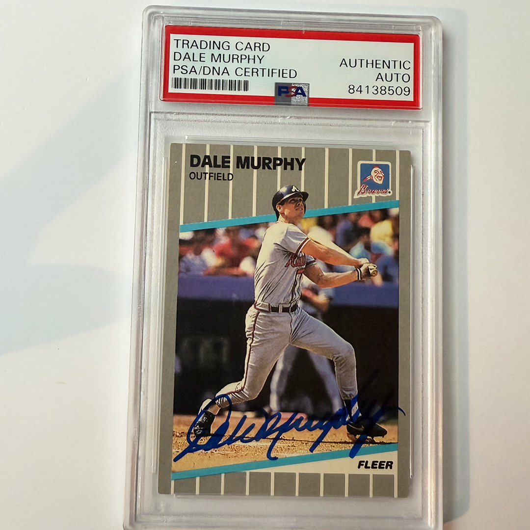 Dale Murphy Signed 1989 Fleer #596 PSA Auto Authentic