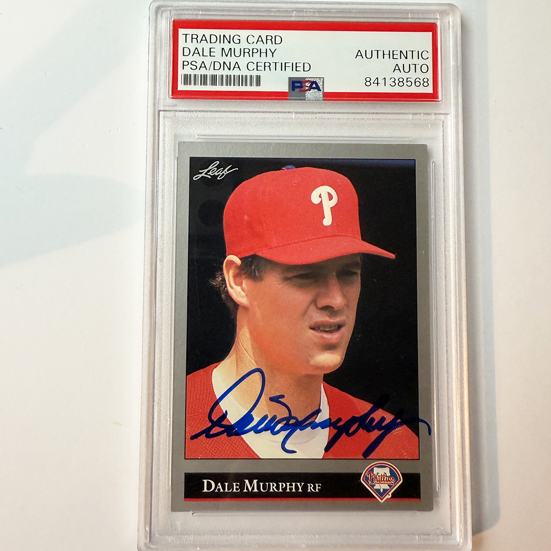 Dale Murphy Signed 1992 Leaf #527 PSA Auto Authentic