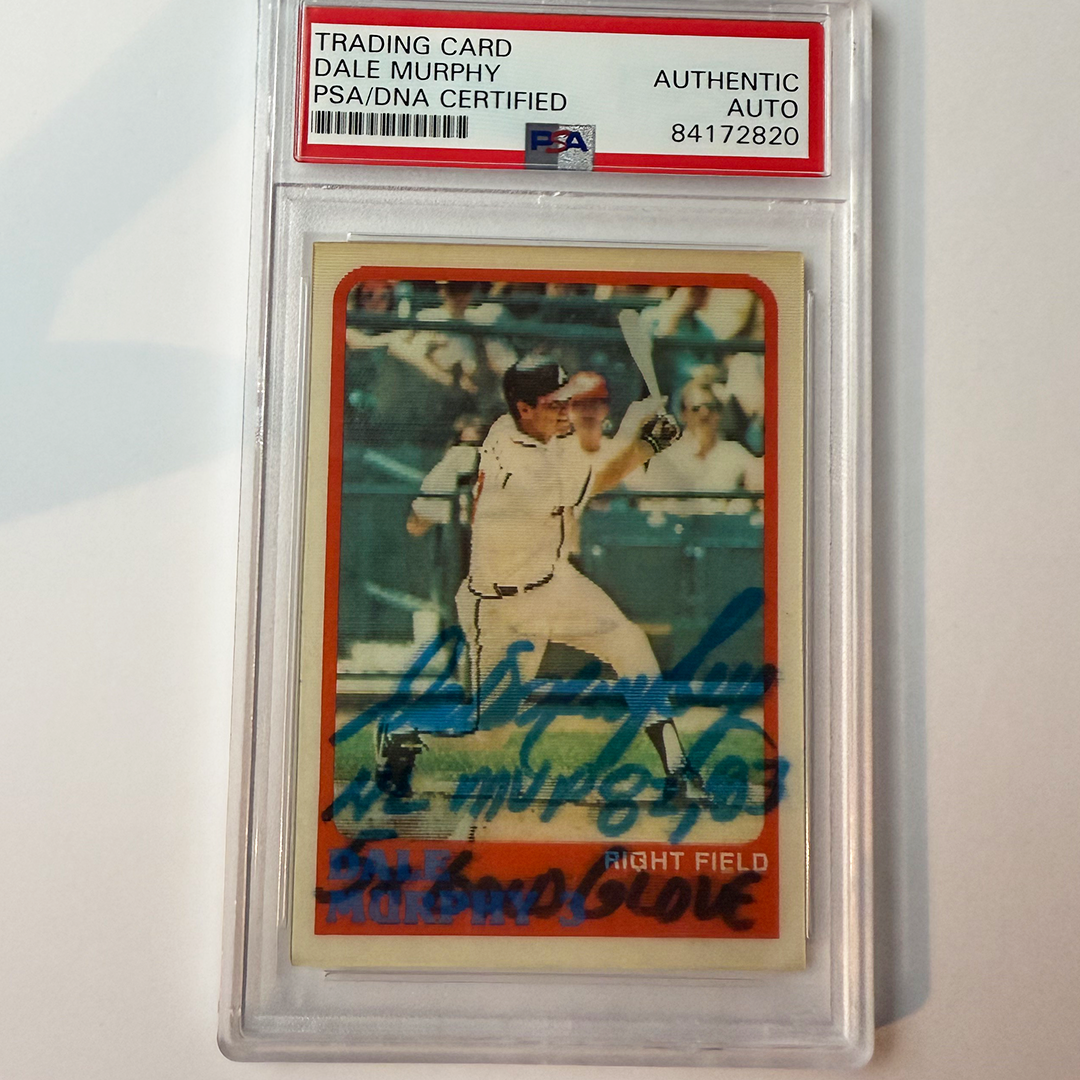 Dale Murphy Signed 1988 Sportsflics #170 W/2 Inscriptions PSA Auto Authentic