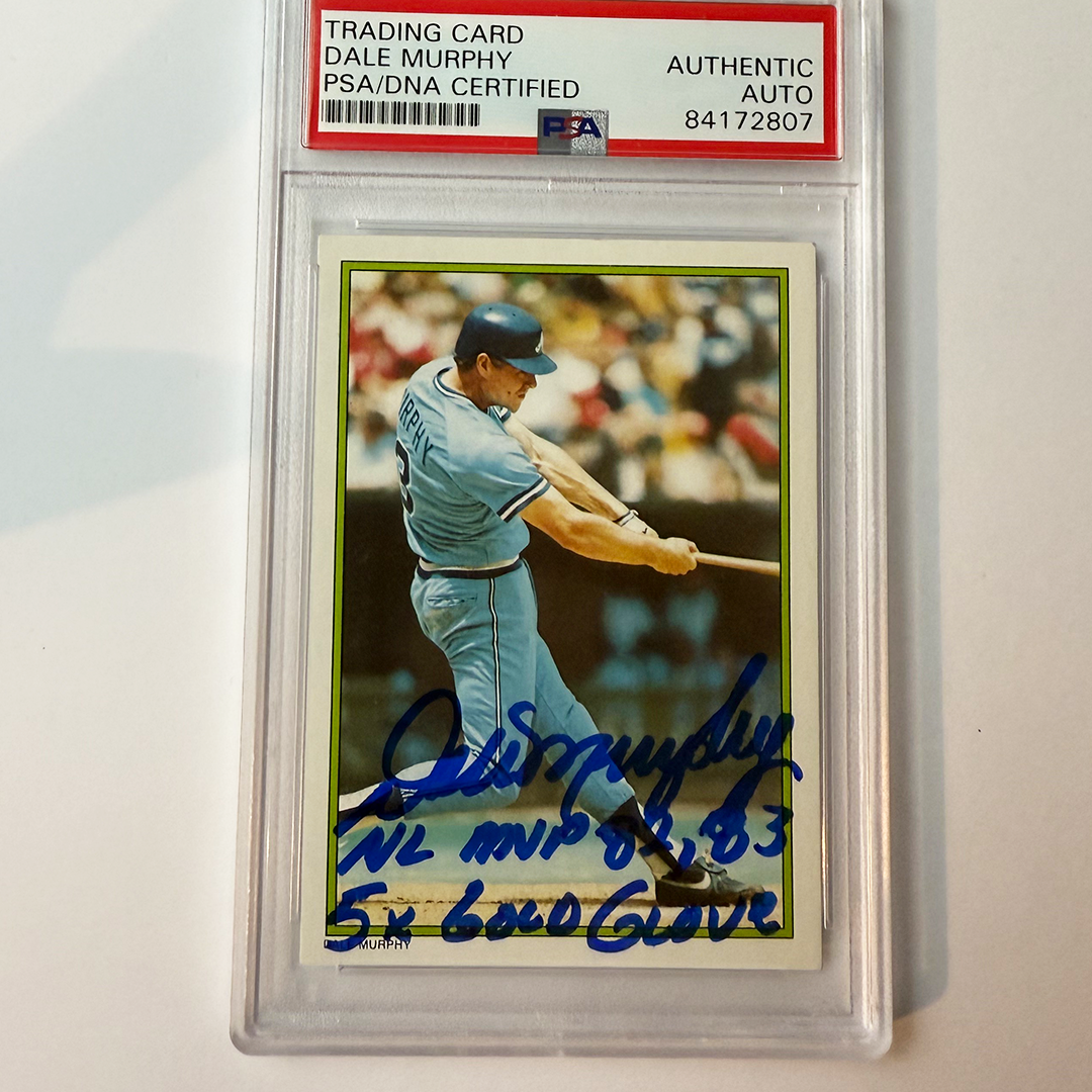 Dale Murphy Signed 1986 Topps All Star #37 W/2 Inscriptions PSA Auto Authentic