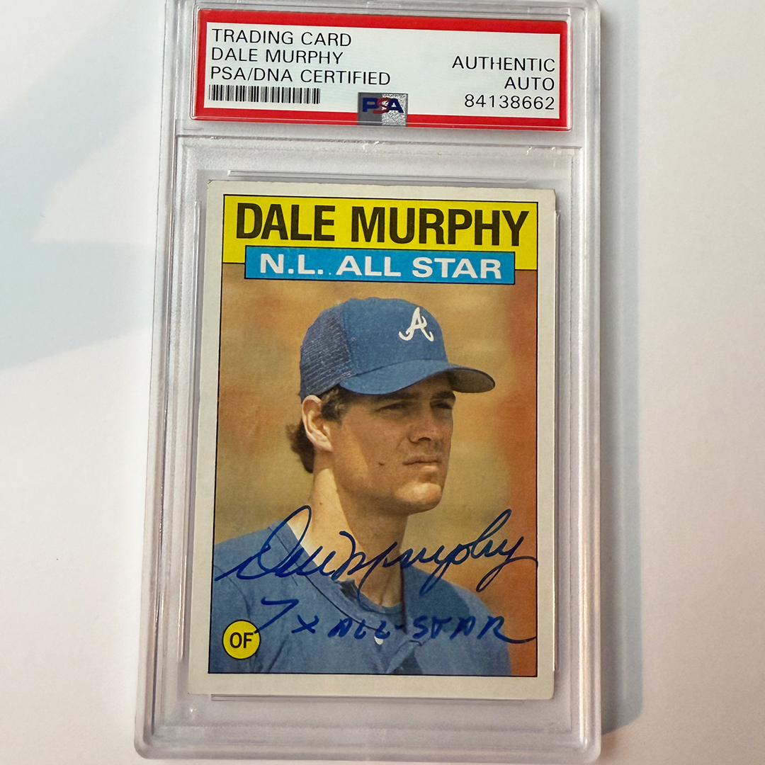 Dale Murphy Signed 1986 Topps #705 7X All Star PSA Auto Authentic