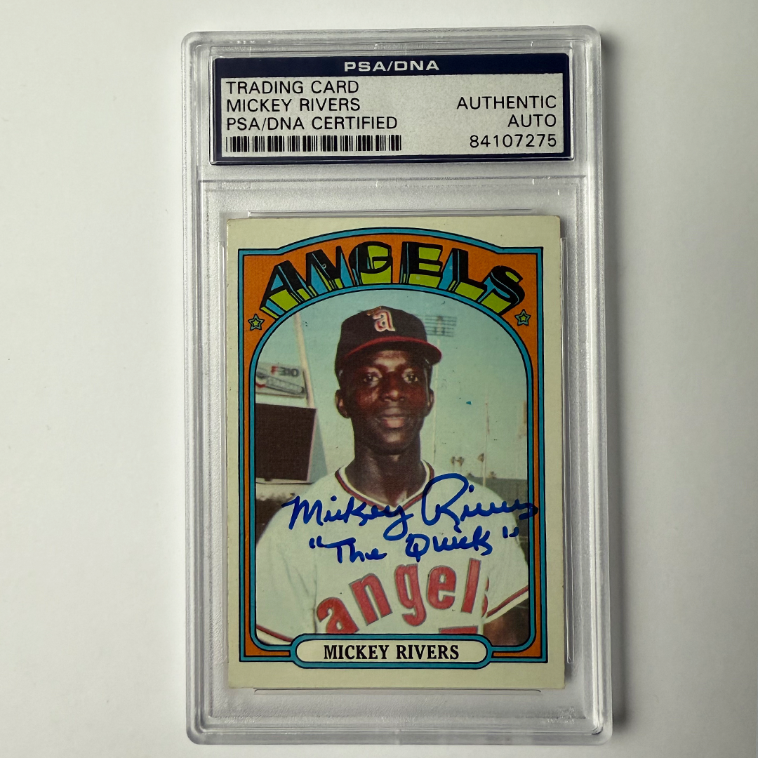 Mickey Rivers Signed Rookie 1972 Topps #272 Inscribed PSA Auto Authentic