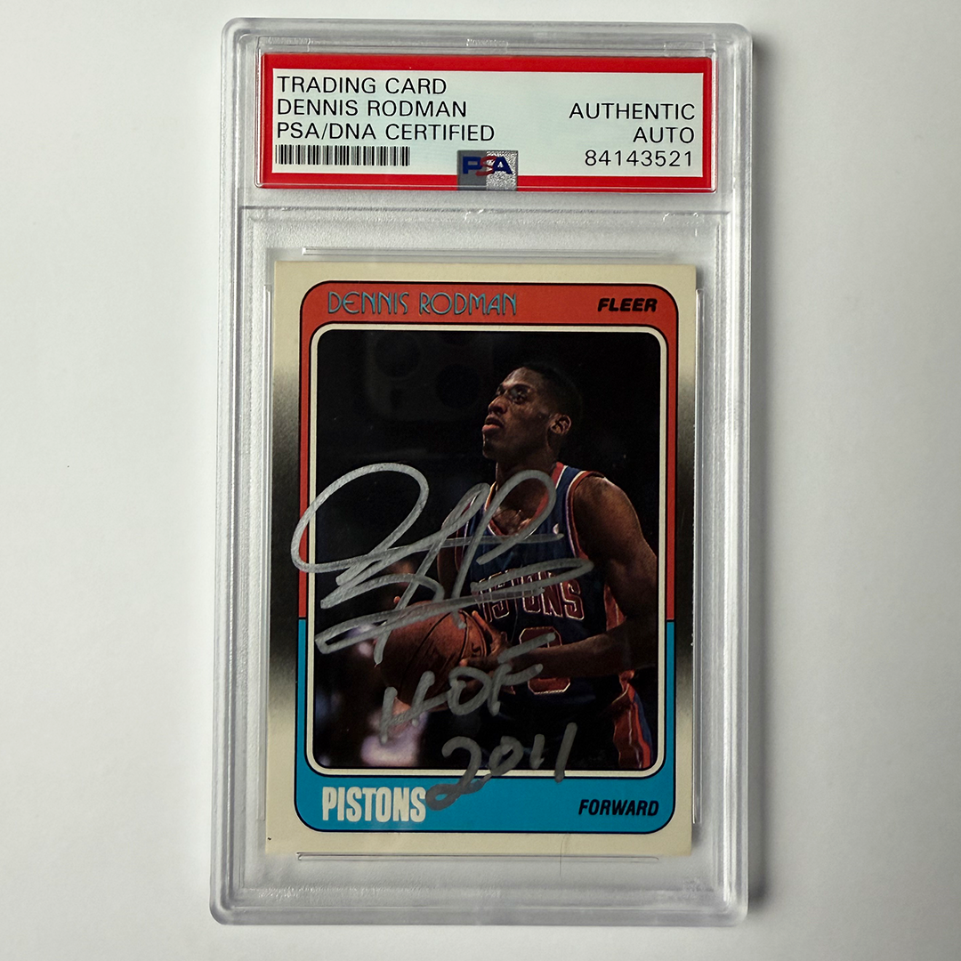 Dennis Rodman Signed 1988 Fleer #43 Rookie Hof 2011 PSA Auto Authentic
