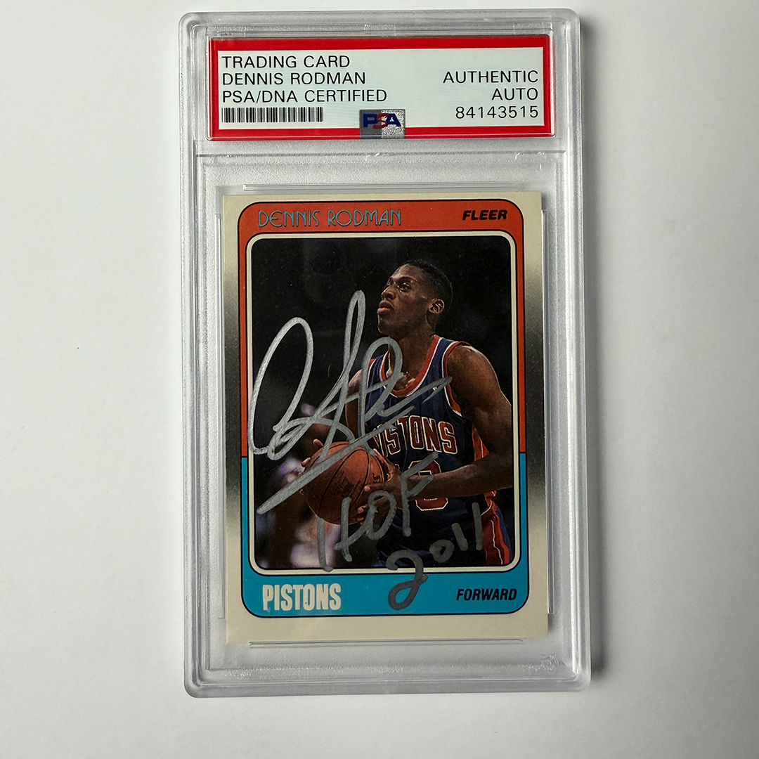 Dennis Rodman Signed 1988 Fleer #43 Rookie Hof 2011 PSA Auto Authentic