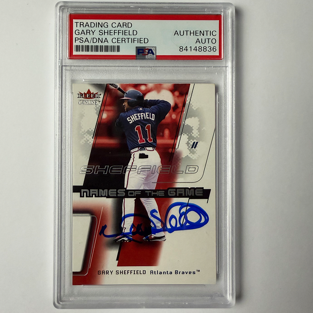 Gary Sheffield Signed 2002 Fleer Genuine Names Of The Game #12 PSA Auto Authentic