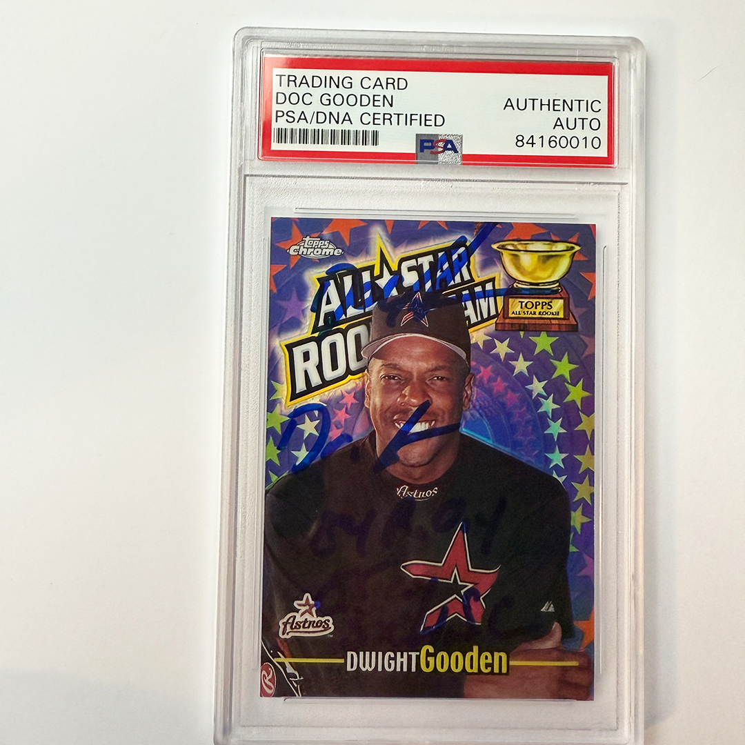 Dwight Gooden Signed 2000 Topps Chrome Refractor #Rt9 W/4 Insc PSA Auto Auth