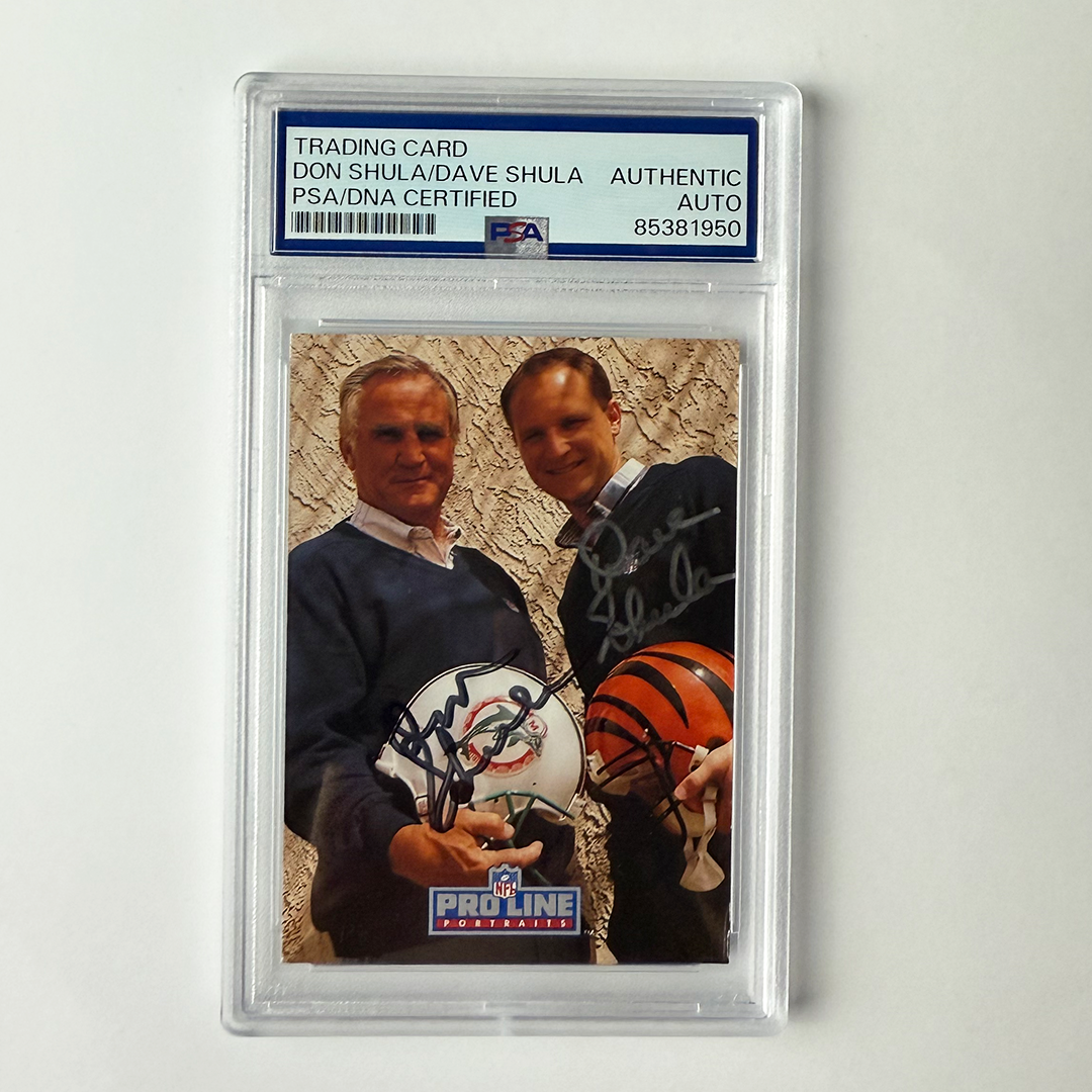 Don Shula And Dave Shula Signed 1992 Proline Portraits #8 PSA Auto Authentic