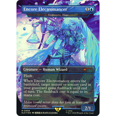 Magic The Gathering Encore Electromancer - Snapcaster Mage (Borderless) [Secret Lair Drop]