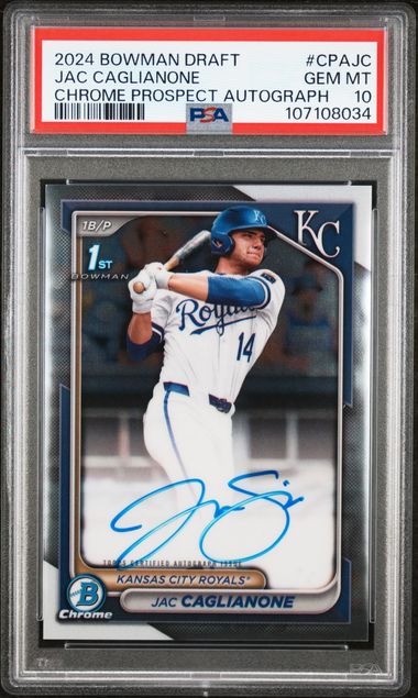 Baseball Bowman Jac Caglianone 2024 1st Bowman Draft Chrome Autograph PSA 10