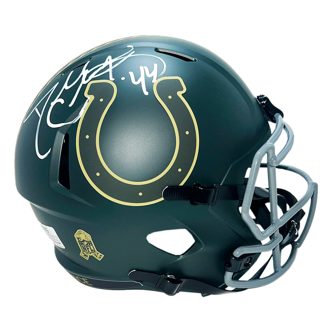 Dallas Clark Signed Indianapolis Colts Salute 2025 Full-Size Replica Football Helmet (Jsa)