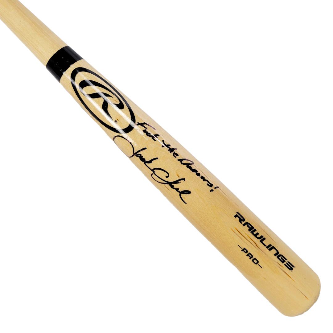Jack Clark Signed F*** The Dodgers Inscription Rawlings Blonde Baseball Bat (Jsa)