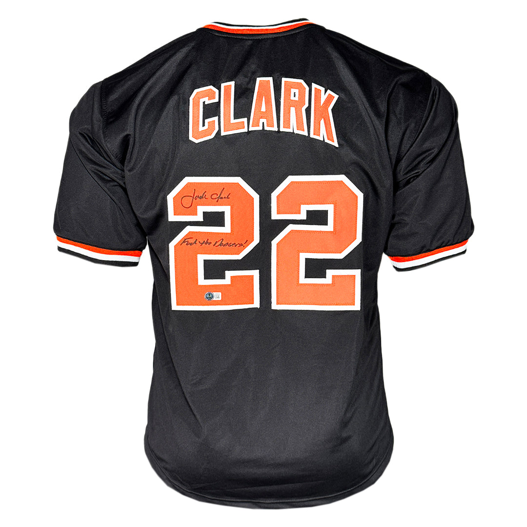 Jack Clark Signed F*** The Dodgers Inscription San Francisco Black Baseball Jersey (Beckett)