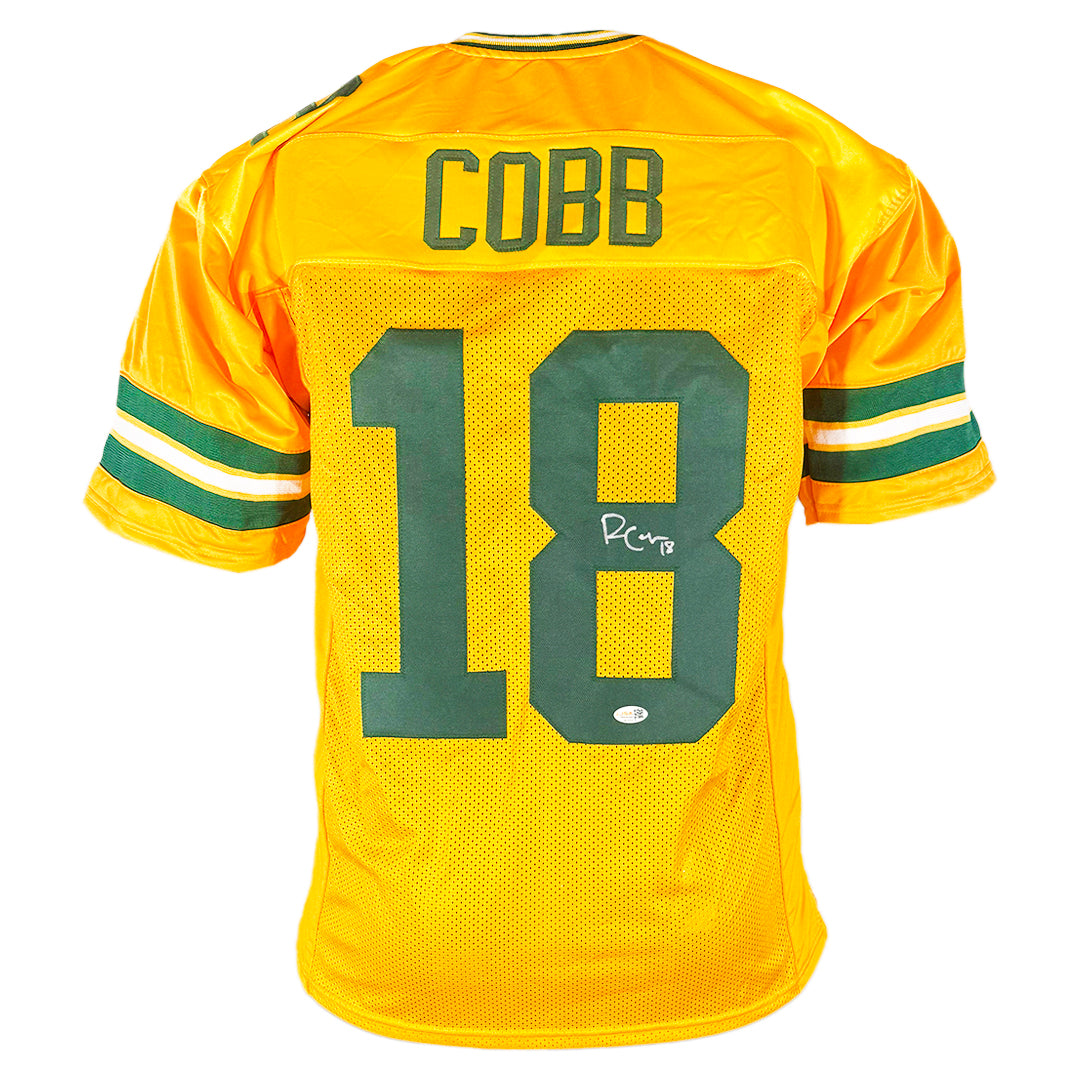 Randall Cobb Signed Green Bay Yellow Football Jersey (Jsa)