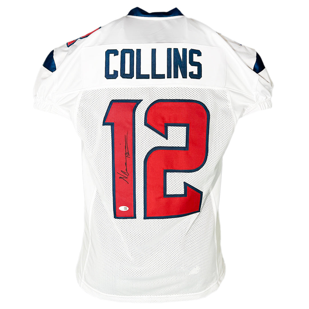 Nico Collins Signed Houston White Game Style Football Jersey (Jsa)
