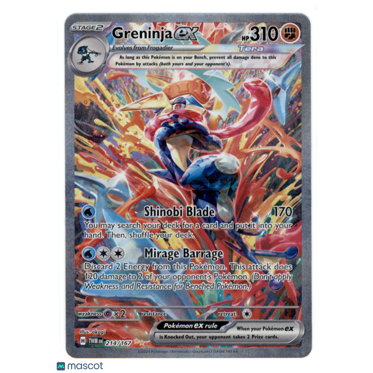 Pokémon 2024 Twilight Masquerade Greninja EX #214/167 Sar