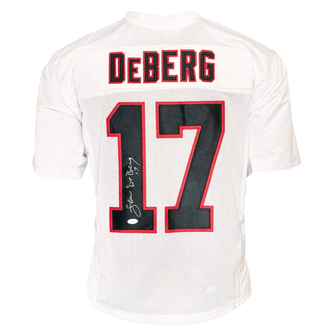 Steve Deberg Signed Atlanta White Football Jersey (Jsa)