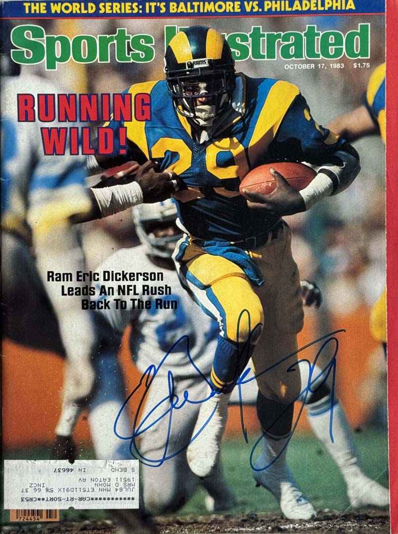 Eric Dickerson Signed Sports Illustrated 10/17/1983 Issue (Jsa)