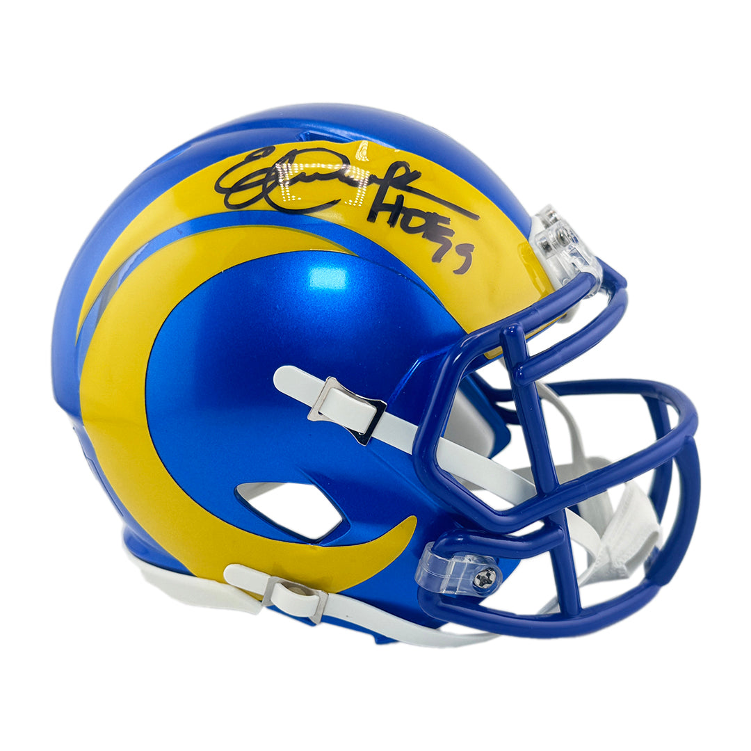 Eric Dickerson Signed Hof 99 Inscription Los Angeles Rams Speed Mini Football Helmet (Beckett)