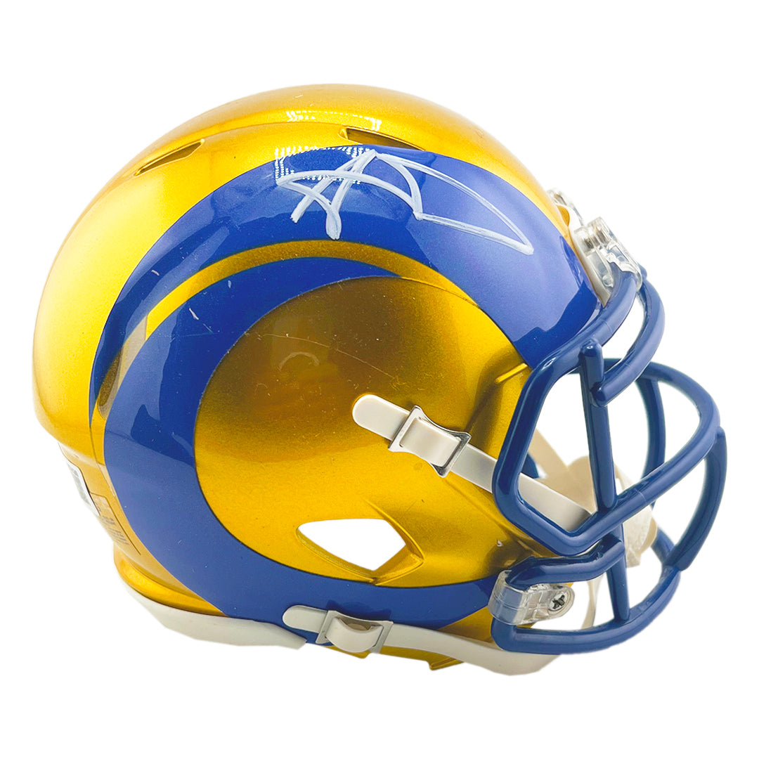 Aaron Donald Signed Los Angeles Rams Flash Mini Football Helmet (Beckett)